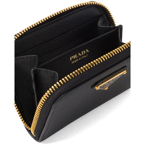 prada 6 slot card holder saffiano leather gold|Prada saffiano card wallet.